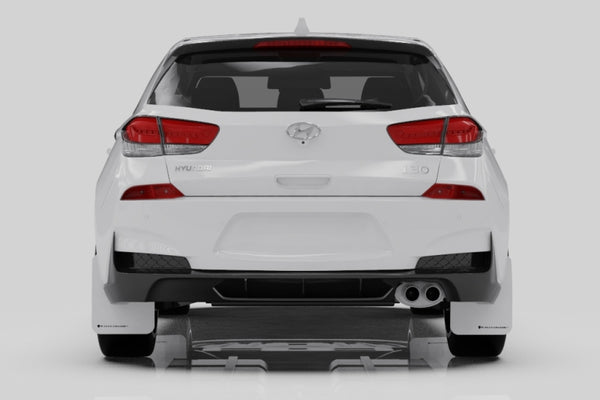 Rally Armor 2019+ Hyundai Elantra N Line UR Black Mud Flap w/ Silver Logo