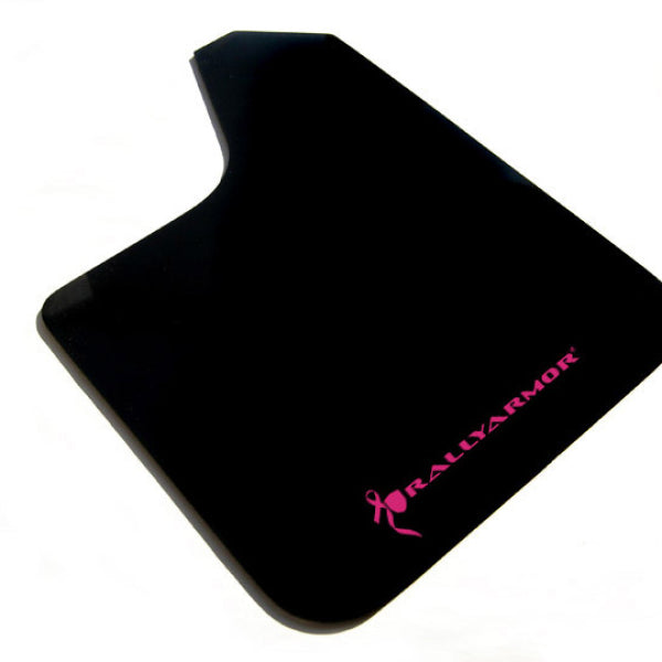 Rally Armor Universal fitment (no hardware) Basic Black Mud Flap w/ Pink Logo