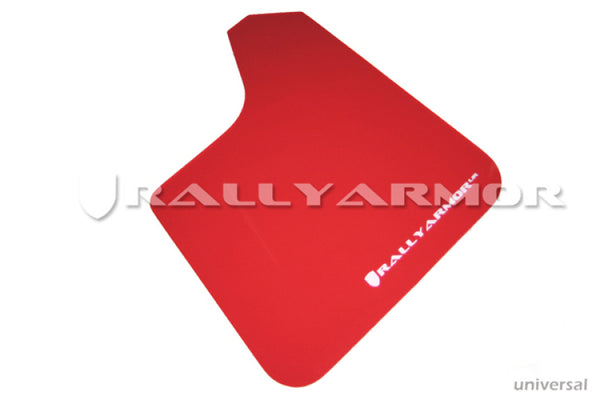 Rally Armor Universal fitment (no hardware) UR Red Mud Flap w/ White Logo