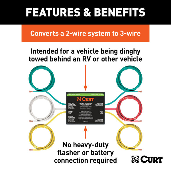 Curt 2-to-3-Wire Taillight Converter