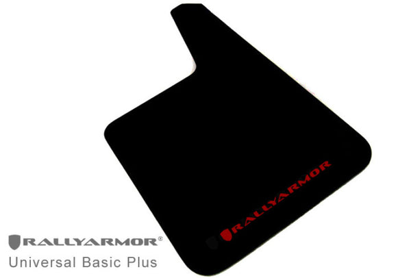 Rally Armor Universal Fitment Longer (no hardware) Basic Plus Black Mud Flap w/ Red Logo