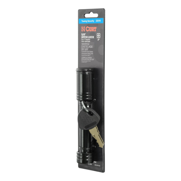 Curt 5/8in Hitch Lock (2in Receiver Barbell Black)