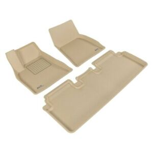 3D MAXpider 2012-2014 Tesla Model S Kagu 1st Row Floormat - Tan